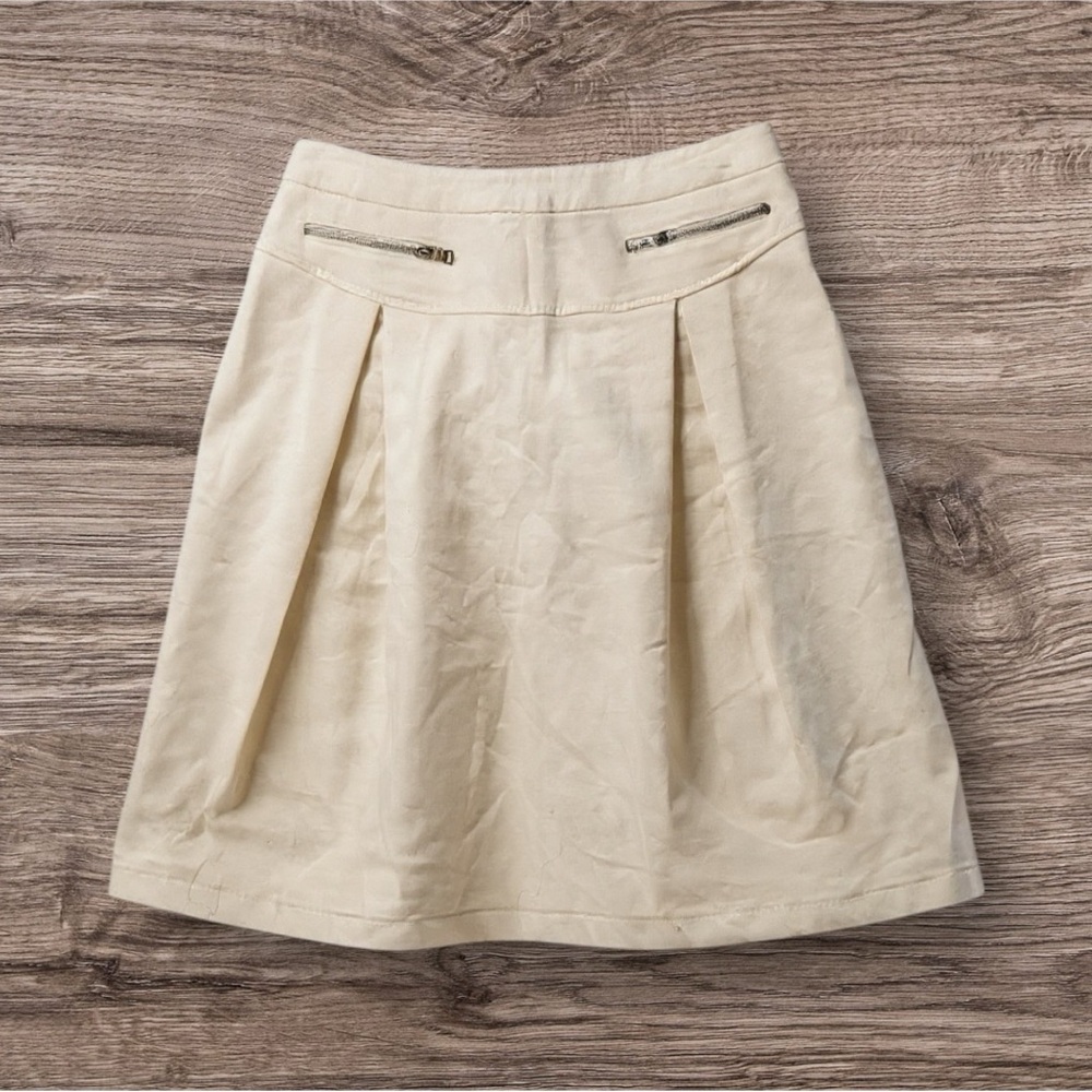 Nue Options Beige A-Line Skirt with Pleats
